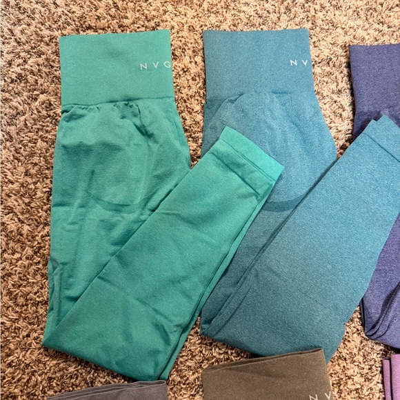NVGTN Contour Seamless Legging Bundle - Turq, Teal, Blue, Grey, Khaki, Purple - Picture 2 of 5